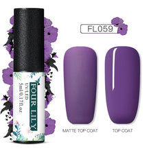 Load image into Gallery viewer, FOURLILY 5ML Gel Nail Polish Matte Top Coat Needed Soak Off Manicure UV Gel Varnish DIY Nail Art Manicure Lacquer