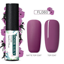 Load image into Gallery viewer, FOURLILY 5ML Gel Nail Polish Matte Top Coat Needed Soak Off Manicure UV Gel Varnish DIY Nail Art Manicure Lacquer