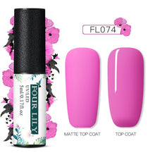Load image into Gallery viewer, FOURLILY 5ML Gel Nail Polish Matte Top Coat Needed Soak Off Manicure UV Gel Varnish DIY Nail Art Manicure Lacquer