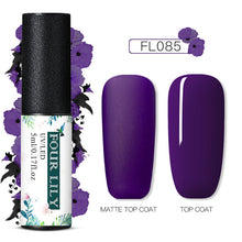 Load image into Gallery viewer, FOURLILY 5ML Gel Nail Polish Matte Top Coat Needed Soak Off Manicure UV Gel Varnish DIY Nail Art Manicure Lacquer