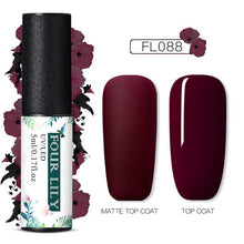 Load image into Gallery viewer, FOURLILY 5ML Gel Nail Polish Matte Top Coat Needed Soak Off Manicure UV Gel Varnish DIY Nail Art Manicure Lacquer