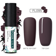 Load image into Gallery viewer, FOURLILY 5ML Gel Nail Polish Matte Top Coat Needed Soak Off Manicure UV Gel Varnish DIY Nail Art Manicure Lacquer