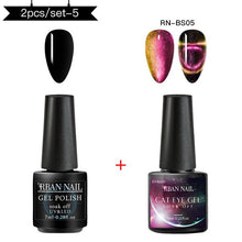 Load image into Gallery viewer, RBAN NAIL 9D Magnetic Cat Eye Gel Nail Polish Galaxy Chameleon Soak Off Nail Polish Gel Long Lasting Shining UV LED Nail Lacquer