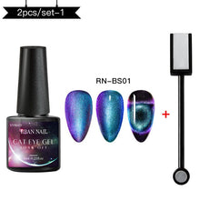 Load image into Gallery viewer, RBAN NAIL 9D Magnetic Cat Eye Gel Nail Polish Galaxy Chameleon Soak Off Nail Polish Gel Long Lasting Shining UV LED Nail Lacquer