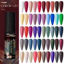 Load image into Gallery viewer, MEET ACROSS Color UV Gel Nail Polish Matte Effect Nail Gel Need Matte Top Coat Soak Off Nail Art Gel Varnish Lacquer Manicure