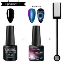 Load image into Gallery viewer, RBAN NAIL 9D Magnetic Cat Eye Gel Nail Polish Galaxy Chameleon Soak Off Nail Polish Gel Long Lasting Shining UV LED Nail Lacquer