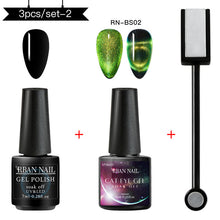 Load image into Gallery viewer, RBAN NAIL 9D Magnetic Cat Eye Gel Nail Polish Galaxy Chameleon Soak Off Nail Polish Gel Long Lasting Shining UV LED Nail Lacquer