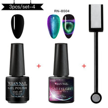 Load image into Gallery viewer, RBAN NAIL 9D Magnetic Cat Eye Gel Nail Polish Galaxy Chameleon Soak Off Nail Polish Gel Long Lasting Shining UV LED Nail Lacquer
