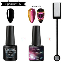 Load image into Gallery viewer, RBAN NAIL 9D Magnetic Cat Eye Gel Nail Polish Galaxy Chameleon Soak Off Nail Polish Gel Long Lasting Shining UV LED Nail Lacquer