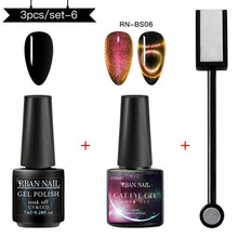 Load image into Gallery viewer, RBAN NAIL 9D Magnetic Cat Eye Gel Nail Polish Galaxy Chameleon Soak Off Nail Polish Gel Long Lasting Shining UV LED Nail Lacquer