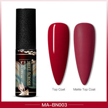 Load image into Gallery viewer, MEET ACROSS Color UV Gel Nail Polish Matte Effect Nail Gel Need Matte Top Coat Soak Off Nail Art Gel Varnish Lacquer Manicure