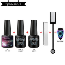 Load image into Gallery viewer, RBAN NAIL 9D Magnetic Cat Eye Gel Nail Polish Galaxy Chameleon Soak Off Nail Polish Gel Long Lasting Shining UV LED Nail Lacquer