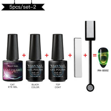 Load image into Gallery viewer, RBAN NAIL 9D Magnetic Cat Eye Gel Nail Polish Galaxy Chameleon Soak Off Nail Polish Gel Long Lasting Shining UV LED Nail Lacquer