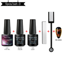 Load image into Gallery viewer, RBAN NAIL 9D Magnetic Cat Eye Gel Nail Polish Galaxy Chameleon Soak Off Nail Polish Gel Long Lasting Shining UV LED Nail Lacquer