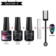 Load image into Gallery viewer, RBAN NAIL 9D Magnetic Cat Eye Gel Nail Polish Galaxy Chameleon Soak Off Nail Polish Gel Long Lasting Shining UV LED Nail Lacquer