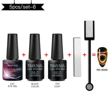 Load image into Gallery viewer, RBAN NAIL 9D Magnetic Cat Eye Gel Nail Polish Galaxy Chameleon Soak Off Nail Polish Gel Long Lasting Shining UV LED Nail Lacquer