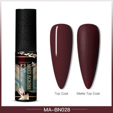 Load image into Gallery viewer, MEET ACROSS Color UV Gel Nail Polish Matte Effect Nail Gel Need Matte Top Coat Soak Off Nail Art Gel Varnish Lacquer Manicure