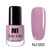 Load image into Gallery viewer, NEE JOLIE Summer Glitter Nail Polish 3.5ML Ordinary Nail Lacquer Mirror Effect Fast Dry Polish Varnish for Nail Art Decorations