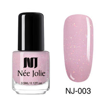 Load image into Gallery viewer, NEE JOLIE Summer Glitter Nail Polish 3.5ML Ordinary Nail Lacquer Mirror Effect Fast Dry Polish Varnish for Nail Art Decorations