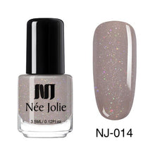 Load image into Gallery viewer, NEE JOLIE Summer Glitter Nail Polish 3.5ML Ordinary Nail Lacquer Mirror Effect Fast Dry Polish Varnish for Nail Art Decorations