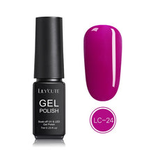 Load image into Gallery viewer, LILYCUTE Nail Art Gel 7ML Pure Nail Color UV LED Gel Nail Polish Long-lasting Macaron Soak off Varnish Gel Lacquer Nail Art DIY