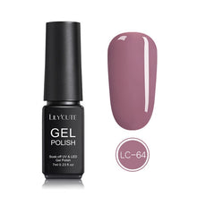 Load image into Gallery viewer, LILYCUTE Nail Art Gel 7ML Pure Nail Color UV LED Gel Nail Polish Long-lasting Macaron Soak off Varnish Gel Lacquer Nail Art DIY