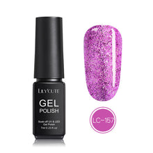 Load image into Gallery viewer, LILYCUTE Nail Art Gel 7ML Pure Nail Color UV LED Gel Nail Polish Long-lasting Macaron Soak off Varnish Gel Lacquer Nail Art DIY