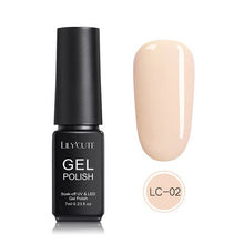 Load image into Gallery viewer, LILYCUTE Nail Art Gel 7ML Pure Nail Color UV LED Gel Nail Polish Long-lasting Macaron Soak off Varnish Gel Lacquer Nail Art DIY