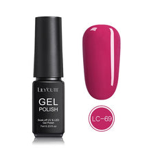 Load image into Gallery viewer, LILYCUTE Nail Art Gel 7ML Pure Nail Color UV LED Gel Nail Polish Long-lasting Macaron Soak off Varnish Gel Lacquer Nail Art DIY