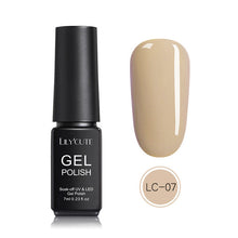 Load image into Gallery viewer, LILYCUTE Nail Art Gel 7ML Pure Nail Color UV LED Gel Nail Polish Long-lasting Macaron Soak off Varnish Gel Lacquer Nail Art DIY