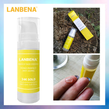 Load image into Gallery viewer, LANBENA 24K Gold Makeup Base Essence Primer Face Serum Shrink Pores Waterproof Oil-control Facial Cream Brighten Foundation 15ml