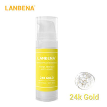 Load image into Gallery viewer, LANBENA 24K Gold Makeup Base Essence Primer Face Serum Shrink Pores Waterproof Oil-control Facial Cream Brighten Foundation 15ml