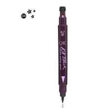 Load image into Gallery viewer, QIC black liquid eyeliner pencil waterproof long lasting quick dry eye liner pen with star moon heart shape stamp for sexy eyes
