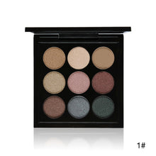 Load image into Gallery viewer, Party Queen New 9 Artist Shadow Palette Shimmer Matte Pigment Earth Color Eye Shadow Kit Nude Makeup Smooth Glitter Eyeshadow