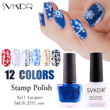 Load image into Gallery viewer, SVKDR Colorful 1Bottle 7ml Stamping Polish Stamp Plate Printing Candy Colors Stamp Nail Polish Nail Art Varnish Lacquer