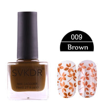 Load image into Gallery viewer, SVKDR Colorful 1Bottle 7ml Stamping Polish Stamp Plate Printing Candy Colors Stamp Nail Polish Nail Art Varnish Lacquer