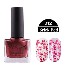 Load image into Gallery viewer, SVKDR Colorful 1Bottle 7ml Stamping Polish Stamp Plate Printing Candy Colors Stamp Nail Polish Nail Art Varnish Lacquer