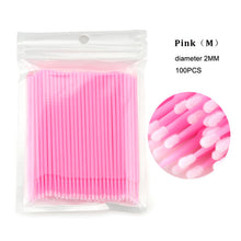 Load image into Gallery viewer, 100Pcs/bag Disposable MicroBrush Eyelashes Extension Individual Lash Removing Swab Micro Brush For Eyelash Extension Tools