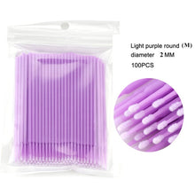 Load image into Gallery viewer, 100Pcs/bag Disposable MicroBrush Eyelashes Extension Individual Lash Removing Swab Micro Brush For Eyelash Extension Tools