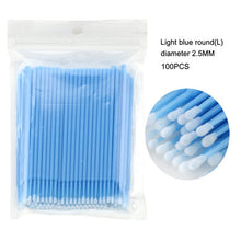 Load image into Gallery viewer, 100Pcs/bag Disposable MicroBrush Eyelashes Extension Individual Lash Removing Swab Micro Brush For Eyelash Extension Tools