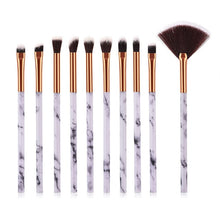 Load image into Gallery viewer, 10pcsPromotions marbling texture brushes face foundation powder eyeshadow kabuki eye blending cosmetic marble makeup brush tool
