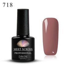 Load image into Gallery viewer, MEET ACROSS 7ml Pure Colors Gel Varnish Semi Permanant UV Long Lasting For Nail Art Gel Nail Polish Need LED Lamp Gel Lacquer