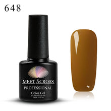 Load image into Gallery viewer, MEET ACROSS 7ml Pure Colors Gel Varnish Semi Permanant UV Long Lasting For Nail Art Gel Nail Polish Need LED Lamp Gel Lacquer