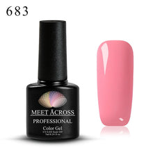 Load image into Gallery viewer, MEET ACROSS 7ml Pure Colors Gel Varnish Semi Permanant UV Long Lasting For Nail Art Gel Nail Polish Need LED Lamp Gel Lacquer