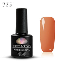 Load image into Gallery viewer, MEET ACROSS 7ml Pure Colors Gel Varnish Semi Permanant UV Long Lasting For Nail Art Gel Nail Polish Need LED Lamp Gel Lacquer