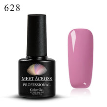 Load image into Gallery viewer, MEET ACROSS 7ml Pure Colors Gel Varnish Semi Permanant UV Long Lasting For Nail Art Gel Nail Polish Need LED Lamp Gel Lacquer