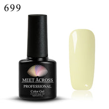 Load image into Gallery viewer, MEET ACROSS 7ml Pure Colors Gel Varnish Semi Permanant UV Long Lasting For Nail Art Gel Nail Polish Need LED Lamp Gel Lacquer