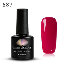 Load image into Gallery viewer, MEET ACROSS 7ml Pure Colors Gel Varnish Semi Permanant UV Long Lasting For Nail Art Gel Nail Polish Need LED Lamp Gel Lacquer