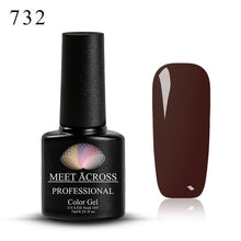 Load image into Gallery viewer, MEET ACROSS 7ml Pure Colors Gel Varnish Semi Permanant UV Long Lasting For Nail Art Gel Nail Polish Need LED Lamp Gel Lacquer