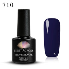 Load image into Gallery viewer, MEET ACROSS 7ml Pure Colors Gel Varnish Semi Permanant UV Long Lasting For Nail Art Gel Nail Polish Need LED Lamp Gel Lacquer